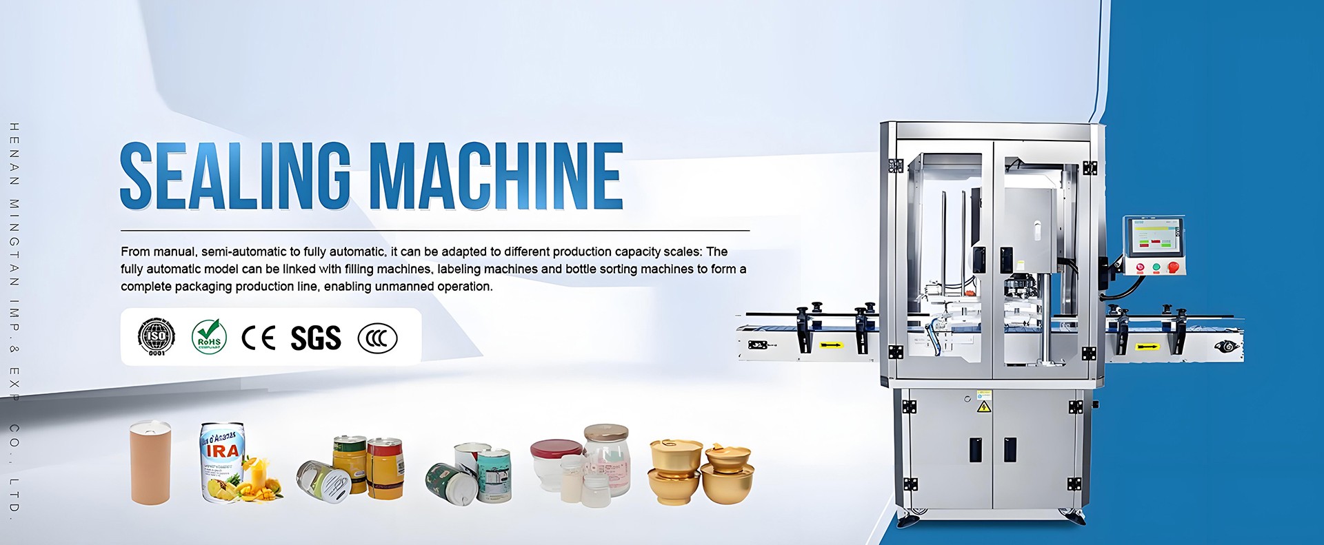 Henan Mingtan packaging machinery banner 1 - filling, labeling, capping and sealing machines