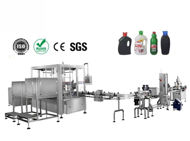 High yield automatic toilet cleaner production line corrosion-resistant acidic liquid chemical pesticide acid filling machine